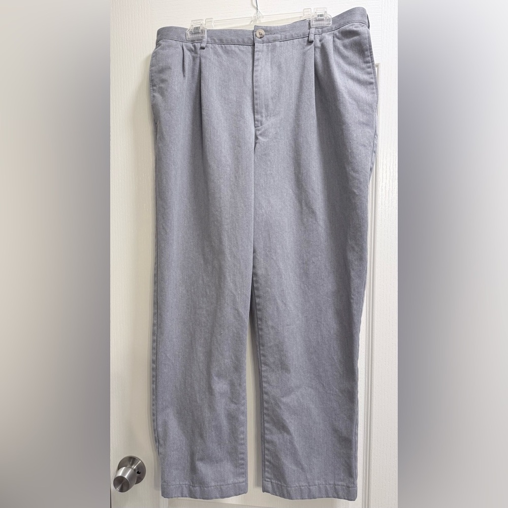 Lands' End Light Gray Traditional Fit Pants - Picture 1 of 9